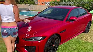 wanna see lenushka doll's sexy wet car wash hose play hot summer curves?