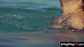 Shy Free Spirit Teen Katrine Pirs Strips Naked from Bikini Outdoor