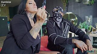 My big black cock pounds her huge pussy lips until she swallows every drop in rough bliss