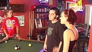 Pool hall slut craves every cock and swallows loads eagerly