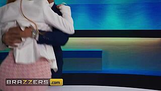 Co-anchors sneak office benefits with deepthroat and facials