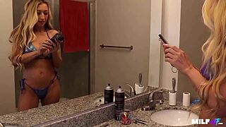 fuck that hot bikini model milf's big tits with hardcore cumshot!