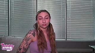 Nina Nova's tattooed ass and tits seduce for project completion