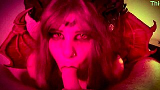 halloween night gets hot with demon girl rough doggystyle sex