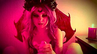 halloween night gets hot with demon girl rough doggystyle sex
