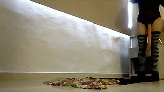 hey watch me peg my dressed-up whore hubby with strapon deep