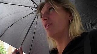 Milf Blonde in Sexy Stockings Fingered Fucked to Facial Cumshot