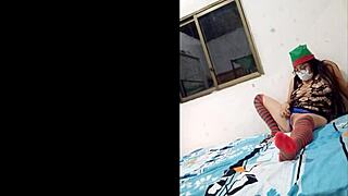 mature woman films horny homemade fantasy in bed craving intense fuck