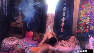 hey, jenna foxx and kayla paige share some playful moments together