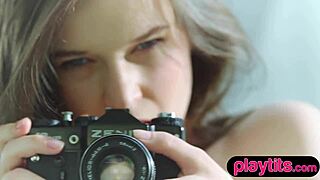 Busty Ukrainian Milf Strips Naked Revealing Big Tits and Ass on Camera