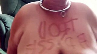 watch chienne marie shumilie toy her slutty pussy for master diabolus in stockings