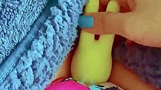 Tiny Latina Coed Shaved Pussy Quivers in First Vibrator Orgasm