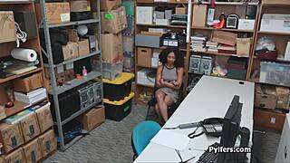 damn, that frizzy ebony teen sneaks a hidden blowjob on the patrolman's thick black cock