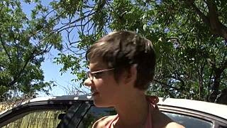 Hey teacher, check this schoolgirl's sloppy blowjob skills