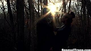 Feeling Latina Shemale's Tight Ass Grip While She Sucks Deeply