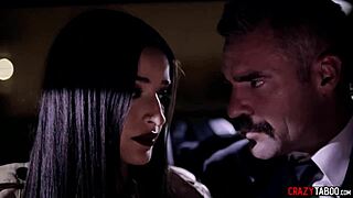 petite young body yields to two suited men's hardcore lust