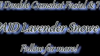 white lipstick milf throatpie'd in intense double cumshot facial