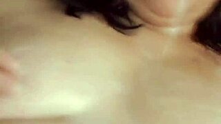 Mega cumshot drenches this curvy milf BBW's big natural tits