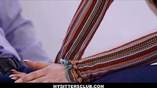 Tiny Blonde Teen Babysitter Seduces with Blowjob