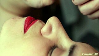 Intense Close-Up Cum Swallow Blowjob
