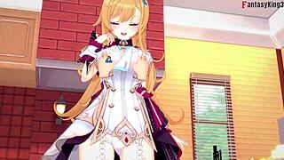 yo, escoffier giving that kitchen blowjob in genshin impact vibes