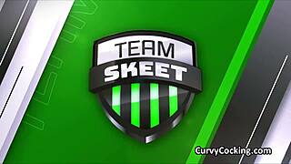 She rides his throbbing cock while he watches the game intently