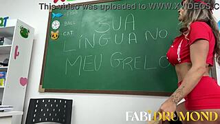 Blonde milf teacher shows off her huge clit to quench the burning desire