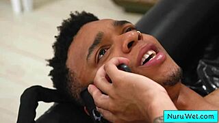 blonde masseuse caitlin bell takes bbc deep in nuru session