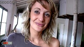 damn, skinny french blonde takes ass pounding for cash!