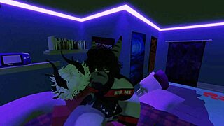 Demon fucks shark girl in furry monster quickie frenzy!