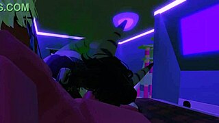 Demon fucks shark girl in furry monster quickie frenzy!