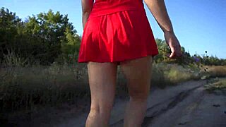 Voyeur Spies Short Dress Girl Flashing Thong And Ass Outdoors