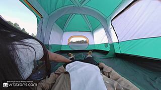 VRB Trans Brazilian Teen Bareback Fucks on Camping Adventure Part 2