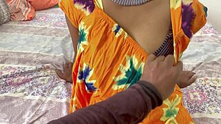 Married asian babe with wet pussy cheats fucking college stud hard