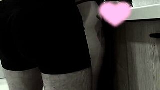 girlfriend fun on kitchen counter playtime