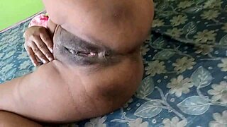 Indian busty housewife shakes big ass pussy lips naked in village ranch home