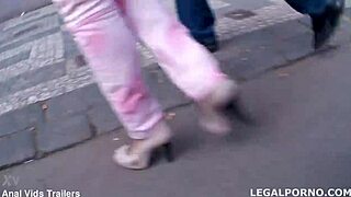 lina arian's first gaping dp swallow ends in ball-deep anal