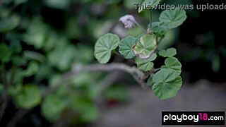 lily andrews strips naked by the pool feeling the passion rise