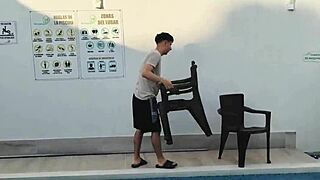 Shy sunscreen rub makes me beg for big cock pounding