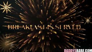 skinny brunette bribes older guy with pov blowjob and hardcore fucking