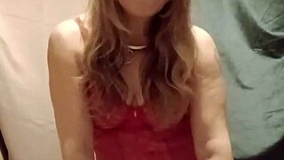 red body slave teases in stockings solo play