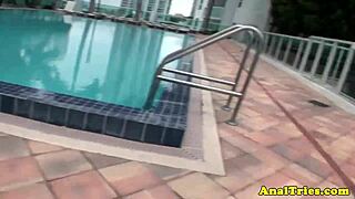 my tanline girlfriend takes assfucking after sloppy bj