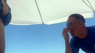 beach crowd watches as swollen pussy craves massive cock nearly exploding!