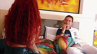 hot latina milf with natural tits takes big cock cum in mouth during intense homemade pounding