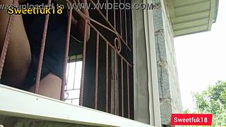 neighbor sneaks up in garden bends over for hungry pussy pounding from behind