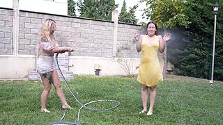 gardener, bend me over for that double cock pounding in the yard?