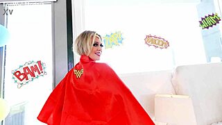 dee williams milf milks huge cock with big tits pov deepthroat cum swallow