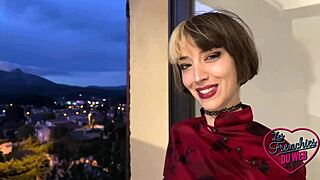 Young French coquine slut begs for double penetration in her sexy lingerie with small waist