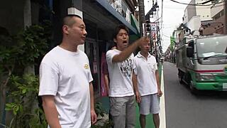 japanese stunner impales shaved pussy on monster cock riding frenzy