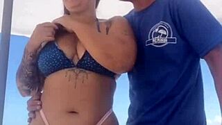 beach crowd watches as swollen pussy craves massive cock nearly exploding!